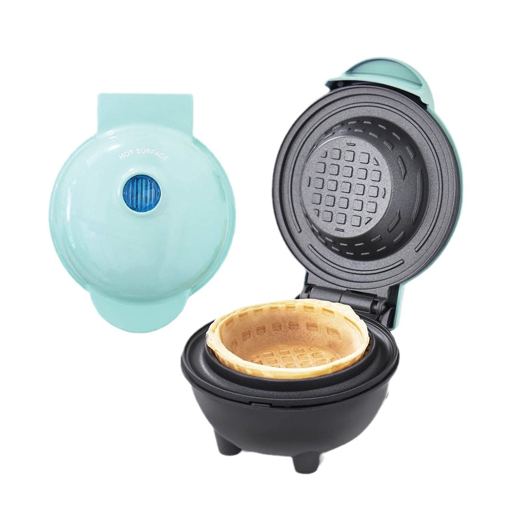 Mini Waffle Maker Machine - Mini-Waffelschalen-Maker, elektrische Antihaft-Frühstücks-Backmaschine für Eiscreme-Schalen, Taco-Schalen,