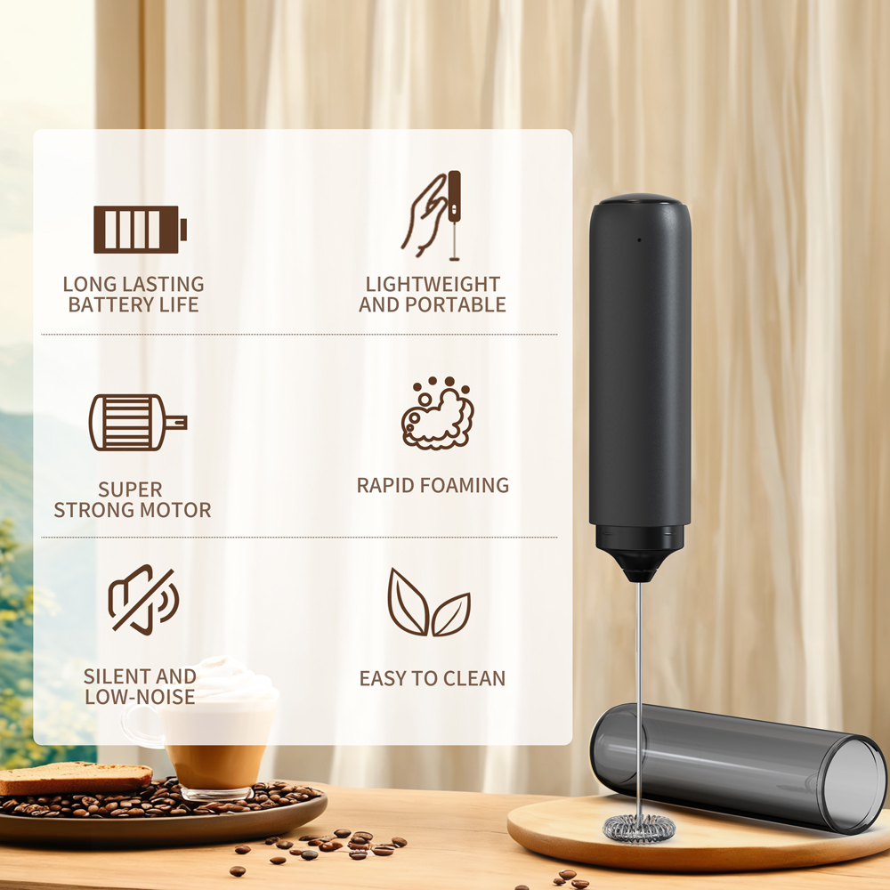 Electric Milk Frother Handheld - Leistungsstarker Küchenrührer, Milchaufschäumer, Handheld-Schaumerzeuger für Lattes,